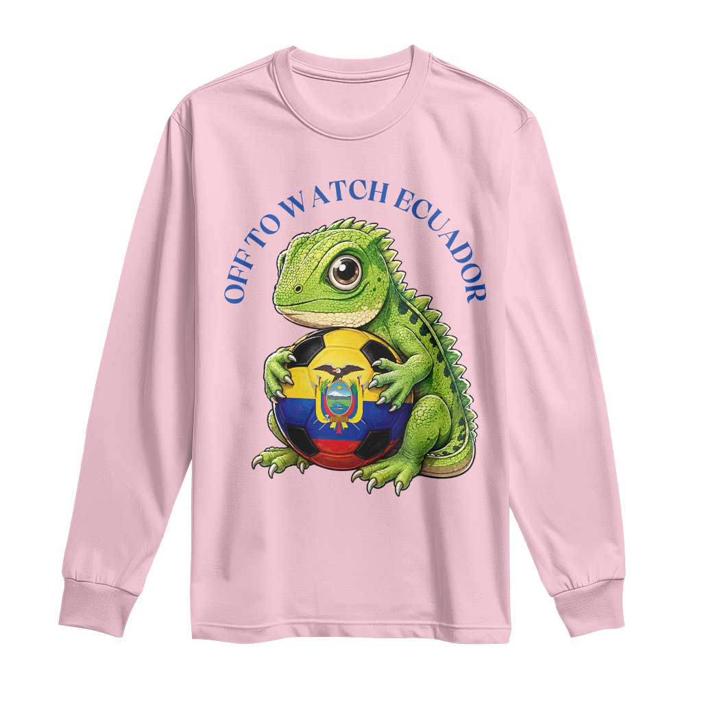Off To Watch Ecuador Long Sleeve Shirt Funny Ecuador Iguana Soccer Fan Gift
