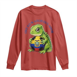 Off To Watch Ecuador Long Sleeve Shirt Funny Ecuador Iguana Soccer Fan Gift