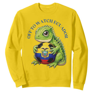 Off To Watch Ecuador Sweatshirt Funny Ecuador Iguana Soccer Fan Gift