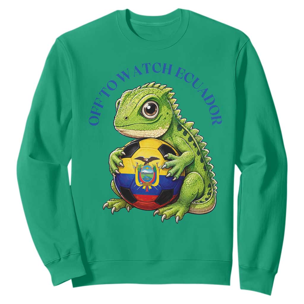 Off To Watch Ecuador Sweatshirt Funny Ecuador Iguana Soccer Fan Gift