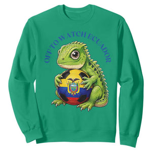 Off To Watch Ecuador Sweatshirt Funny Ecuador Iguana Soccer Fan Gift