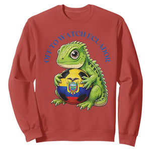Off To Watch Ecuador Sweatshirt Funny Ecuador Iguana Soccer Fan Gift