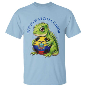 Off To Watch Ecuador T Shirt Funny Ecuador Iguana Soccer Fan Gift
