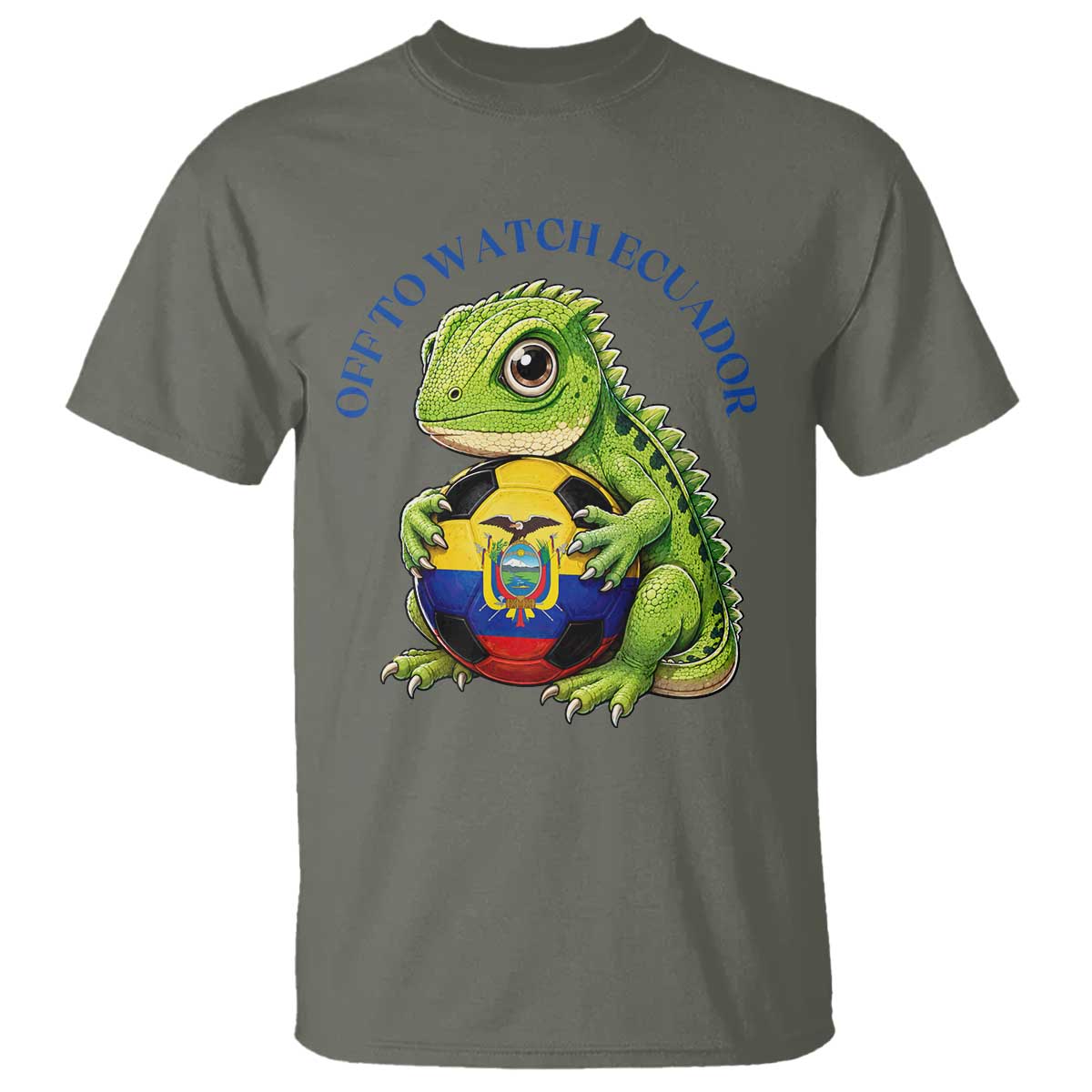 Off To Watch Ecuador T Shirt Funny Ecuador Iguana Soccer Fan Gift