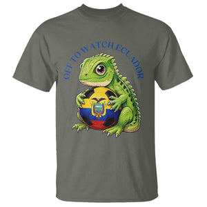 Off To Watch Ecuador T Shirt Funny Ecuador Iguana Soccer Fan Gift