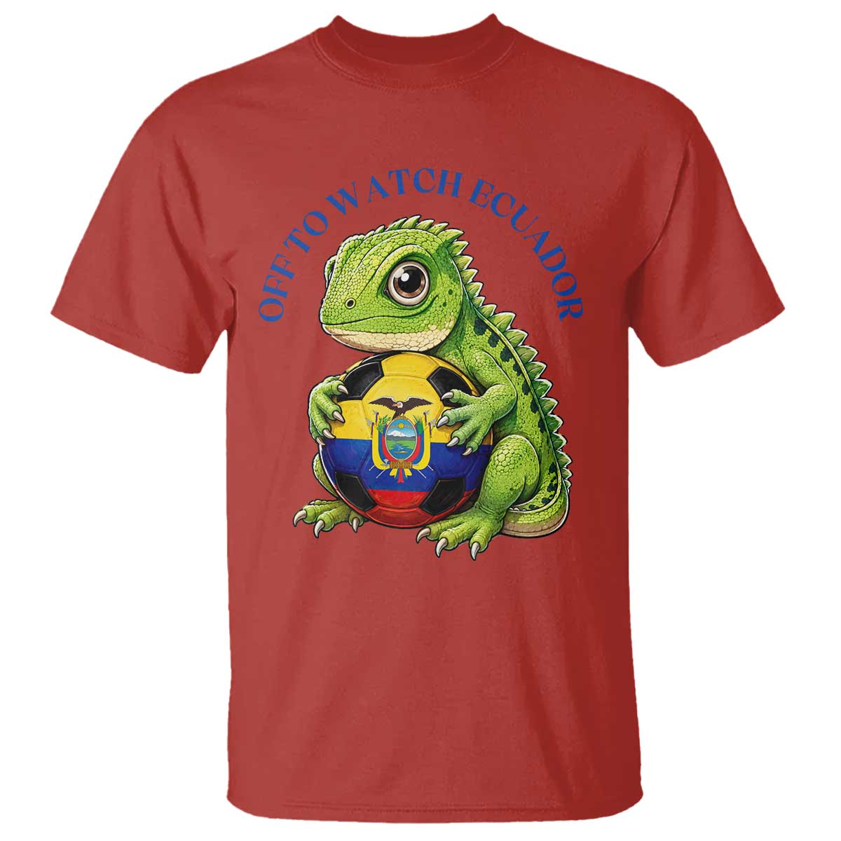 Off To Watch Ecuador T Shirt Funny Ecuador Iguana Soccer Fan Gift