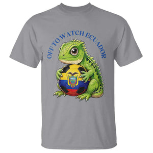Off To Watch Ecuador T Shirt Funny Ecuador Iguana Soccer Fan Gift