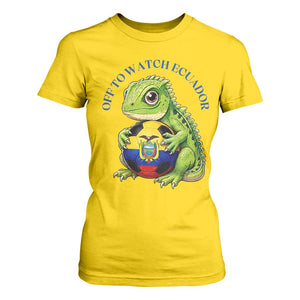 Off To Watch Ecuador T Shirt For Women Funny Ecuador Iguana Soccer Fan Gift