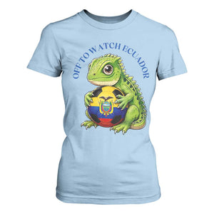 Off To Watch Ecuador T Shirt For Women Funny Ecuador Iguana Soccer Fan Gift