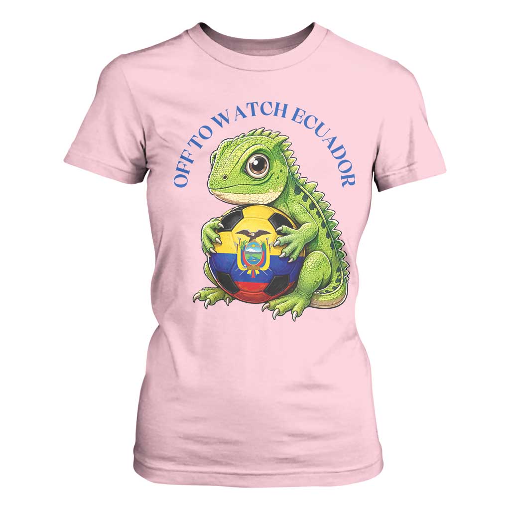 Off To Watch Ecuador T Shirt For Women Funny Ecuador Iguana Soccer Fan Gift