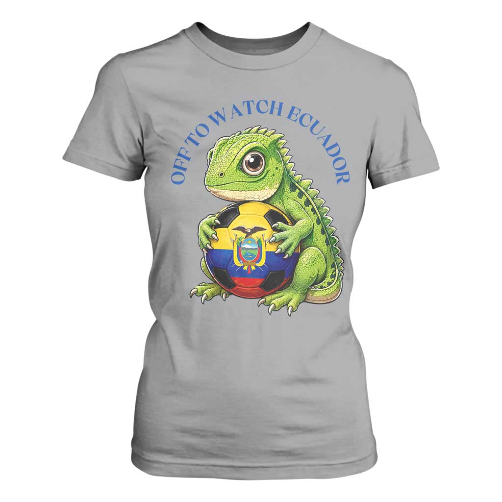 Off To Watch Ecuador T Shirt For Women Funny Ecuador Iguana Soccer Fan Gift