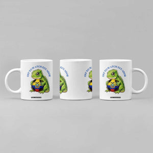 Off To Watch Ecuador Coffee Mug Funny Ecuador Iguana Soccer Fan Gift