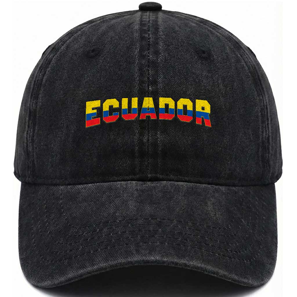 Vintage Ecuador Roots Washed Cotton Baseball Cap Latin Heritage Pride Gift TS12 Print Your Wear