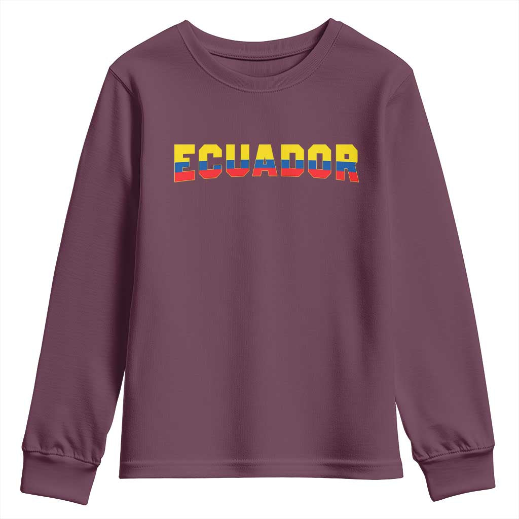Vintage Ecuador Roots Youth Sweatshirt Latin Heritage Pride Gift