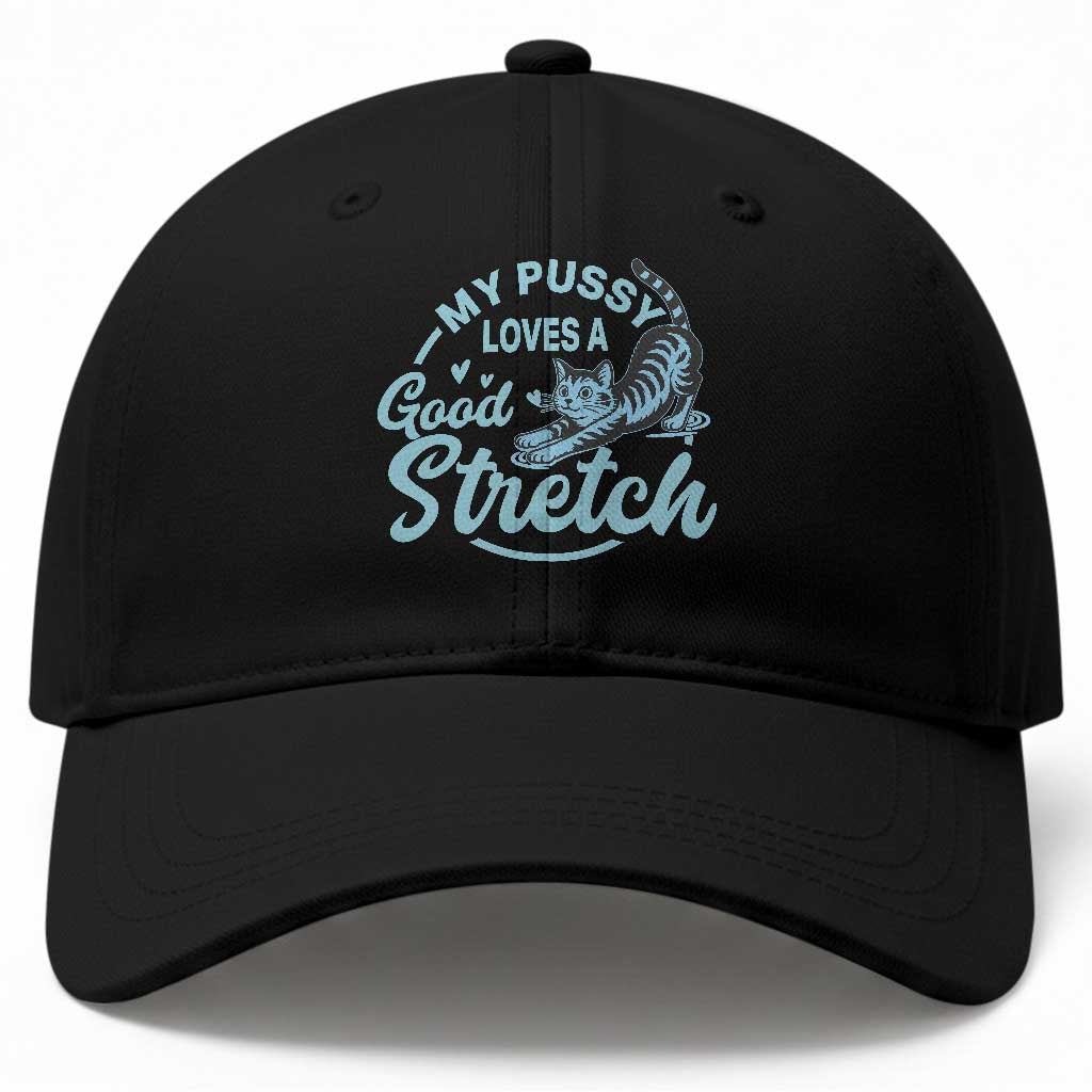 Adult Humor Cat Baseball Cap My Pussy Loves A Good Stretch TS12 Print Your Wear