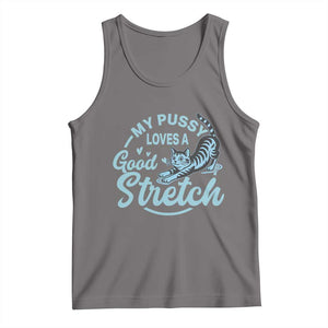Adult Humor Cat Tank Top My Pussy Loves A Good Stretch TS12 Deep Heather Print Your Wear