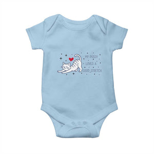 My Pussy Loves A Good Stretch Baby Onesie Adult Humor Cat Gift TS12 Light Blue Print Your Wear