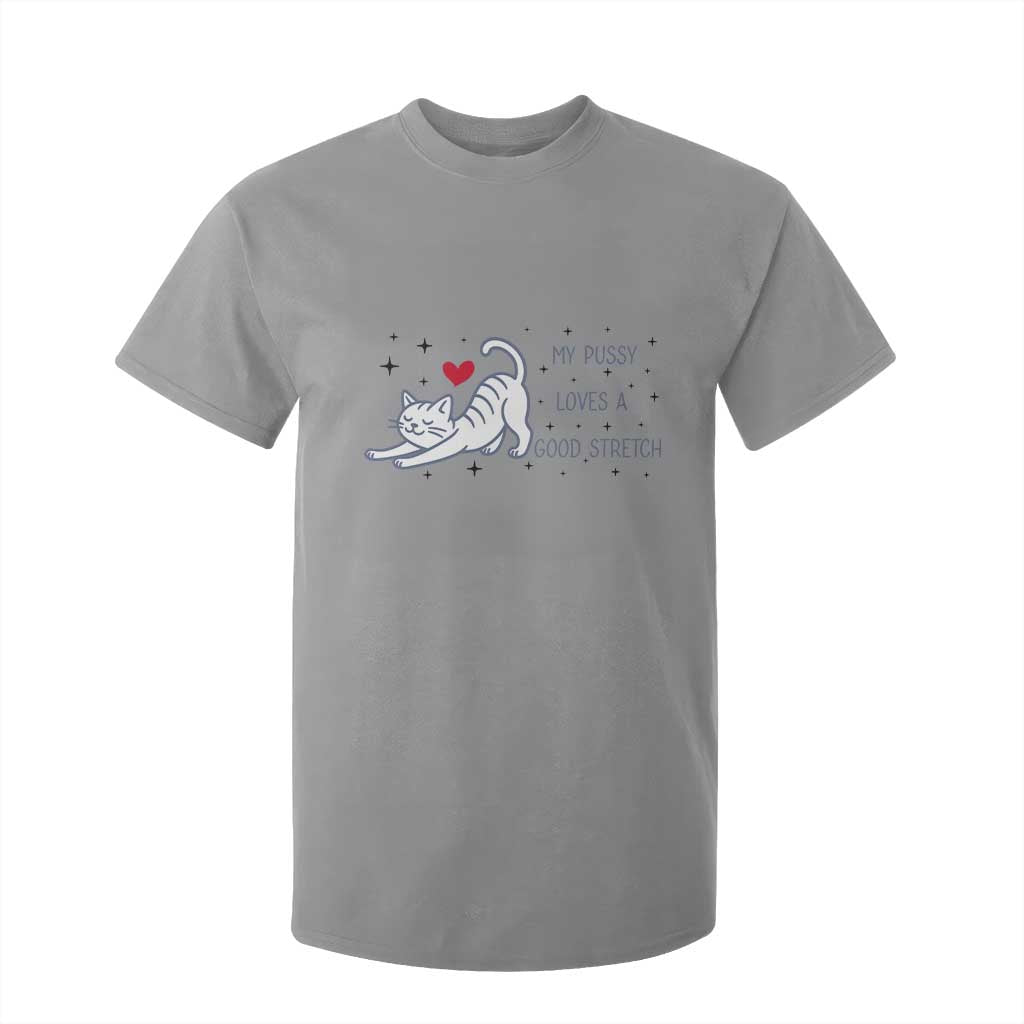 My Pussy Loves A Good Stretch T Shirt For Kid Adult Humor Cat Gift TS12 Sport Gray Print Your Wear