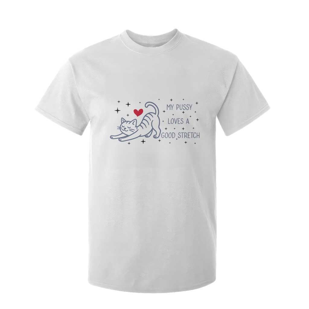 My Pussy Loves A Good Stretch T Shirt For Kid Adult Humor Cat Gift TS12 White Print Your Wear