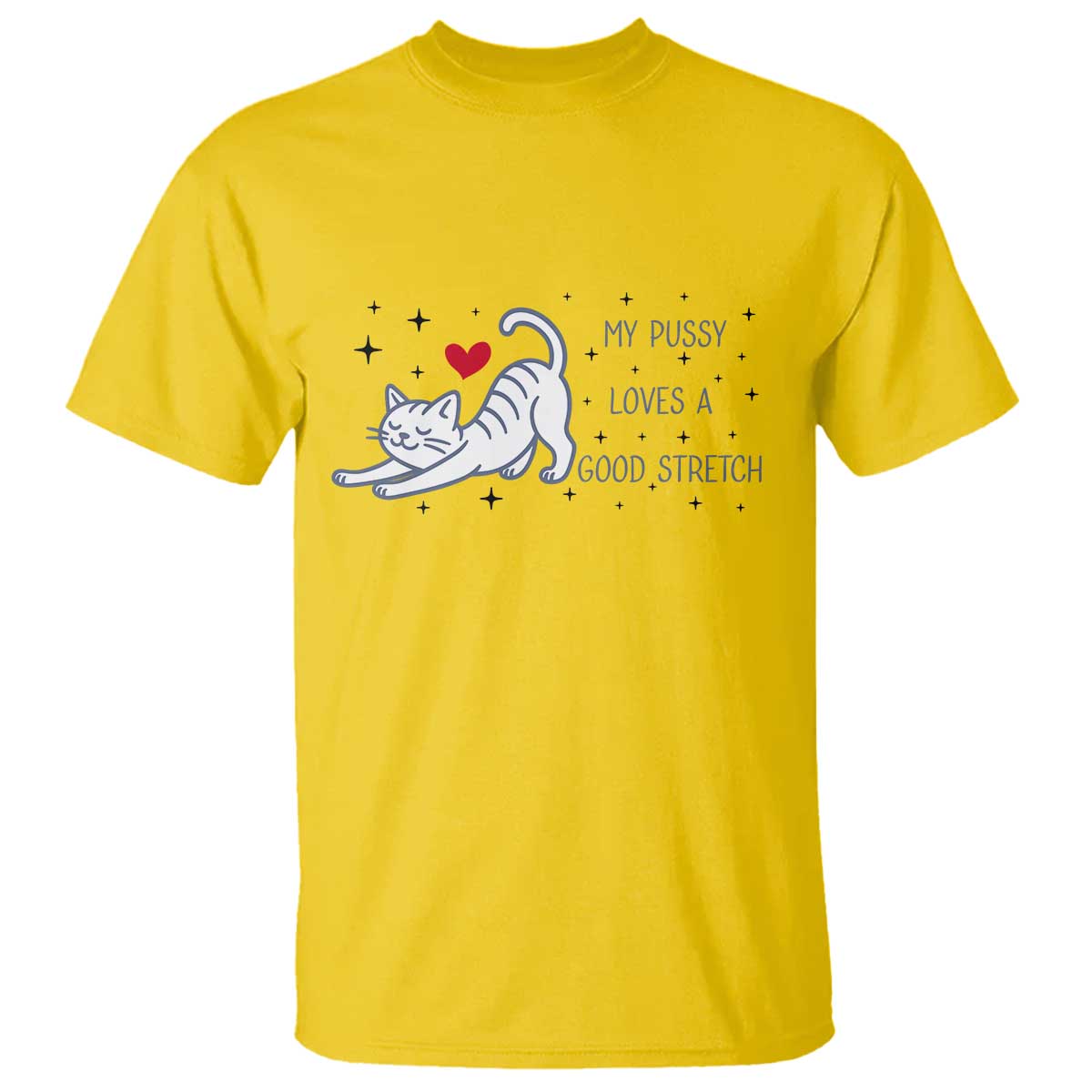 My Pussy Loves A Good Stretch T Shirt Adult Humor Cat Gift TS12 Daisy Print Your Wear