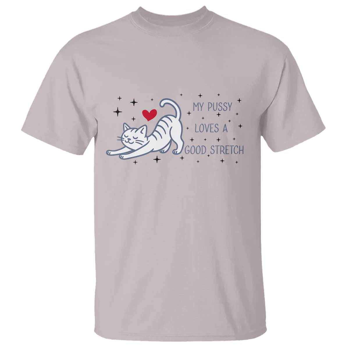 My Pussy Loves A Good Stretch T Shirt Adult Humor Cat Gift TS12 Ice Gray Print Your Wear