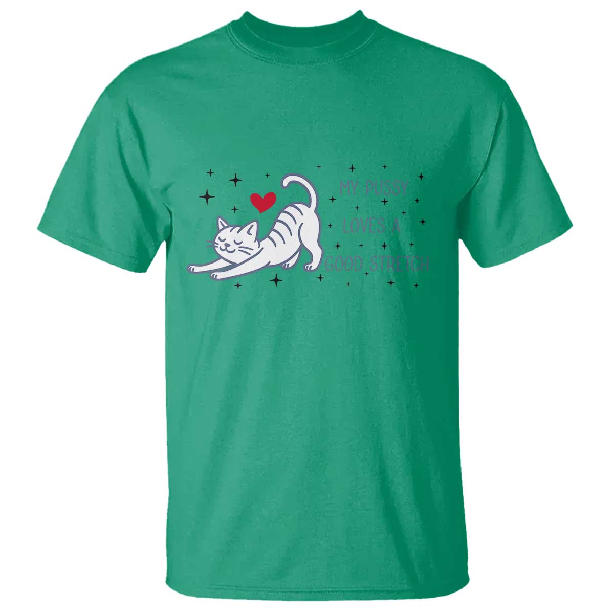My Pussy Loves A Good Stretch T Shirt Adult Humor Cat Gift TS12 Irish Green Print Your Wear