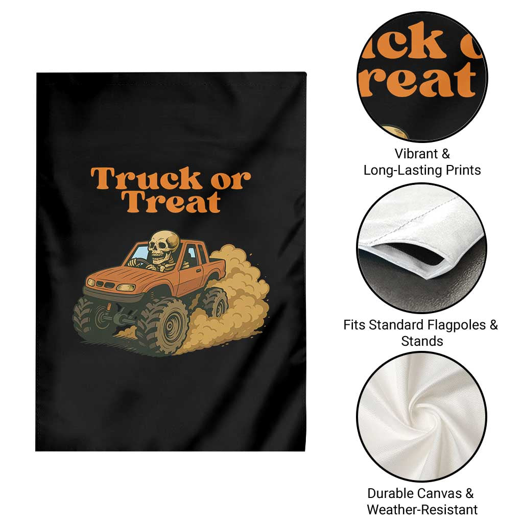 Truck Or Treat Skeleton Racing Garden Flag Funny Halloween Truck Lover TS12 Print Your Wear