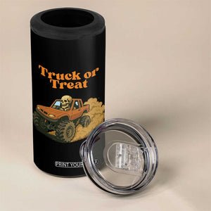 Truck Or Treat Skeleton Racing 4 in 1 Can Cooler Tumbler Funny Halloween Truck Lover TS12 Print Your Wear