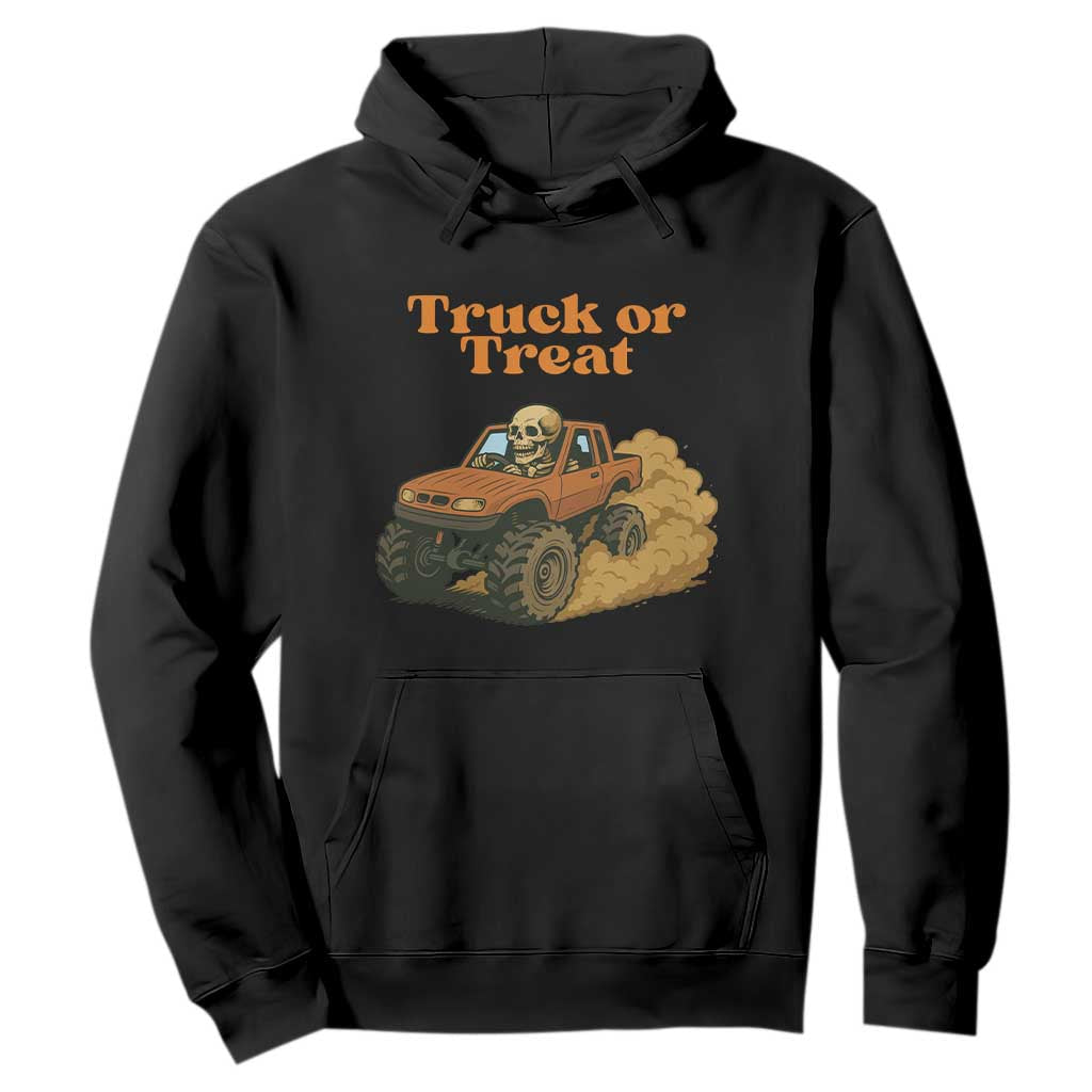Truck Or Treat Skeleton Racing Hoodie Funny Halloween Truck Lover TS12 Black Print Your Wear