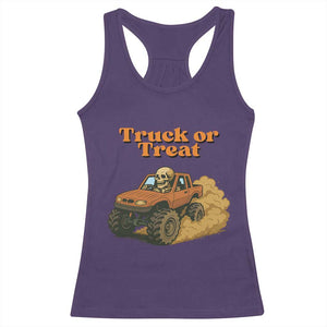 Truck Or Treat Skeleton Racing Racerback Tank Top Funny Halloween Truck Lover TS12 Purple Print Your Wear