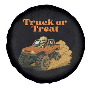 Truck Or Treat Skeleton Racing Spare Tire Cover Funny Halloween Truck Lover TS12 Print Your Wear