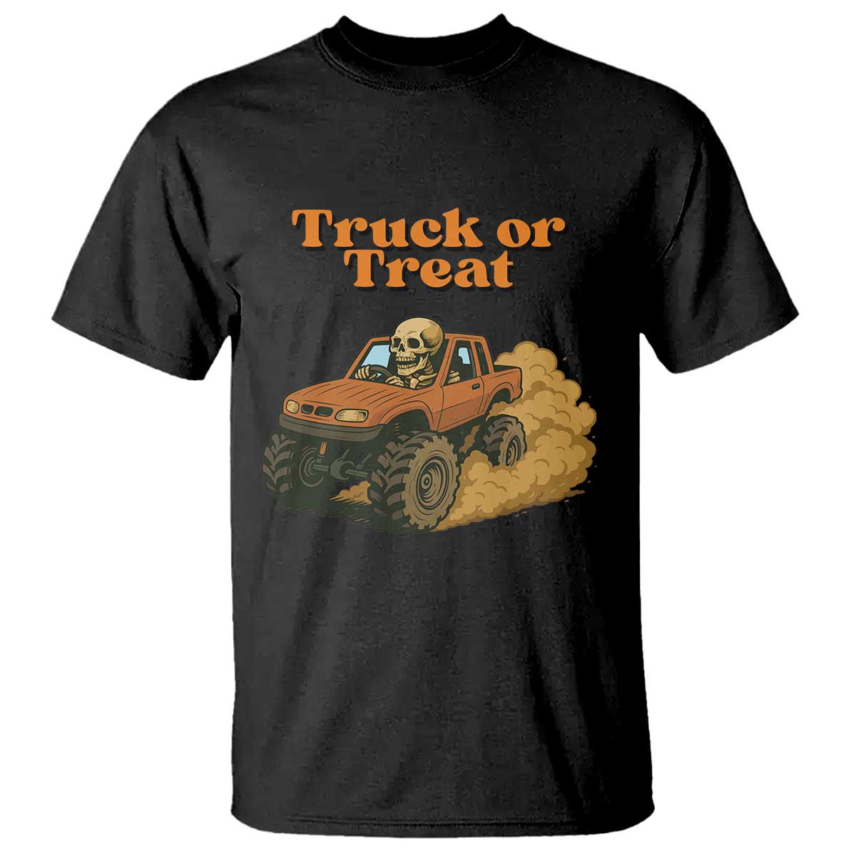 Truck Or Treat Skeleton Racing T Shirt Funny Halloween Truck Lover TS12 Black Print Your Wear