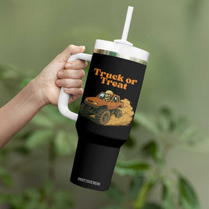 Truck Or Treat Skeleton Racing Tumbler With Handle Funny Halloween Truck Lover TS12 Print Your Wear
