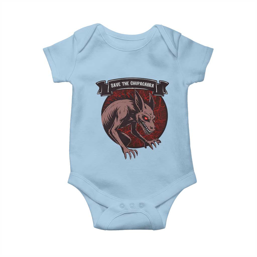 Chupacabra Baby Onesie Gothic Horror Save The Cryptid Gift TS12 Light Blue Print Your Wear
