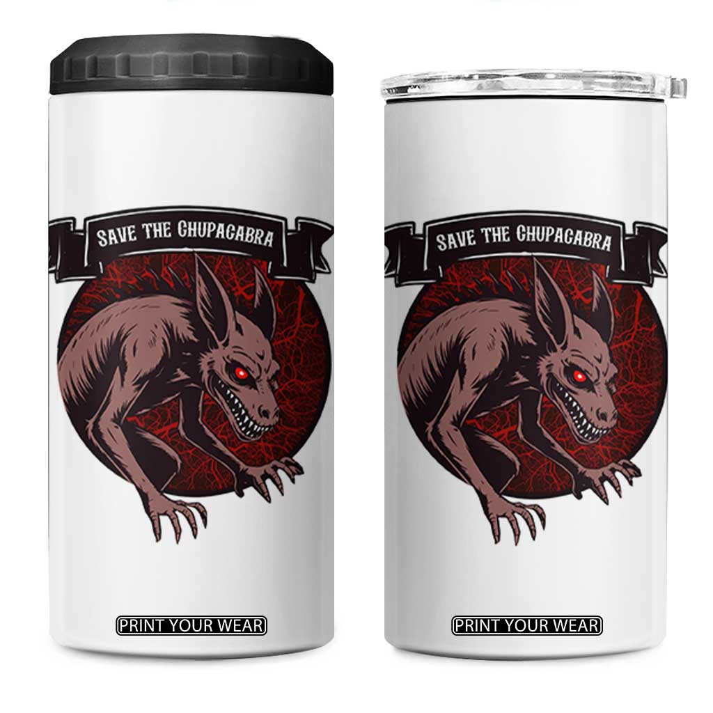 Chupacabra 4 in 1 Can Cooler Tumbler Gothic Horror Save The Cryptid Gift TS12 One Size: 16 oz White Print Your Wear