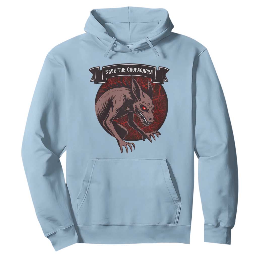 Chupacabra Hoodie Gothic Horror Save The Cryptid Gift TS12 Light Blue Print Your Wear