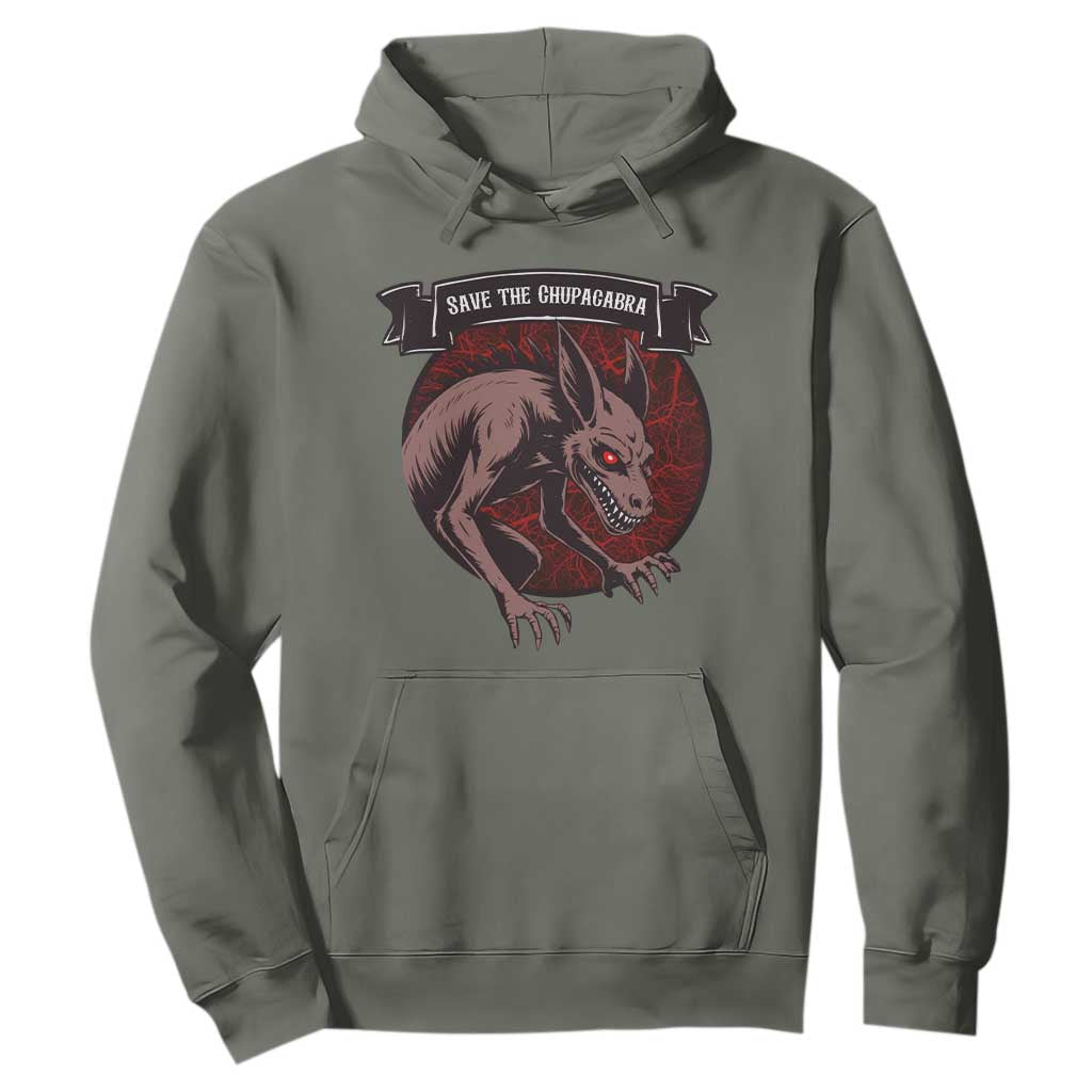 Chupacabra Hoodie Gothic Horror Save The Cryptid Gift TS12 Military Green Print Your Wear