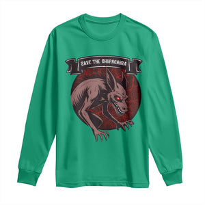 Chupacabra Long Sleeve Shirt Gothic Horror Save The Cryptid Gift TS12 Irish Green Print Your Wear