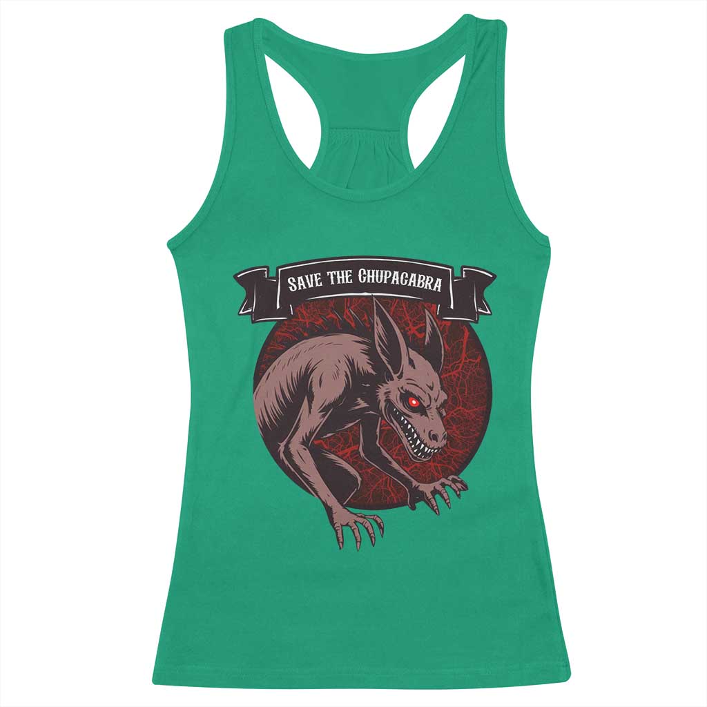 Chupacabra Racerback Tank Top Gothic Horror Save The Cryptid Gift TS12 Irish Green Print Your Wear
