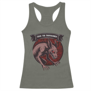 Chupacabra Racerback Tank Top Gothic Horror Save The Cryptid Gift TS12 Military Green Print Your Wear