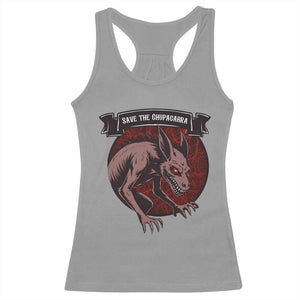 Chupacabra Racerback Tank Top Gothic Horror Save The Cryptid Gift TS12 Sport Gray Print Your Wear
