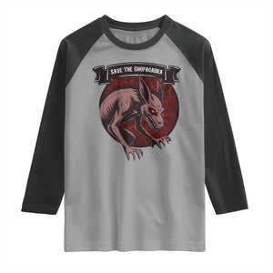 Chupacabra Raglan Shirt Gothic Horror Save The Cryptid Gift TS12 Sport Gray Black Print Your Wear