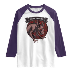 Chupacabra Raglan Shirt Gothic Horror Save The Cryptid Gift TS12 White Purple Print Your Wear