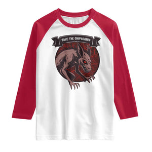 Chupacabra Raglan Shirt Gothic Horror Save The Cryptid Gift TS12 White Red Print Your Wear