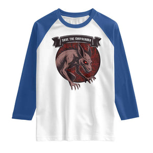 Chupacabra Raglan Shirt Gothic Horror Save The Cryptid Gift TS12 White Royal Print Your Wear