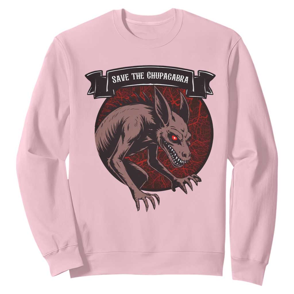 Chupacabra Sweatshirt Gothic Horror Save The Cryptid Gift TS12 Light Pink Print Your Wear