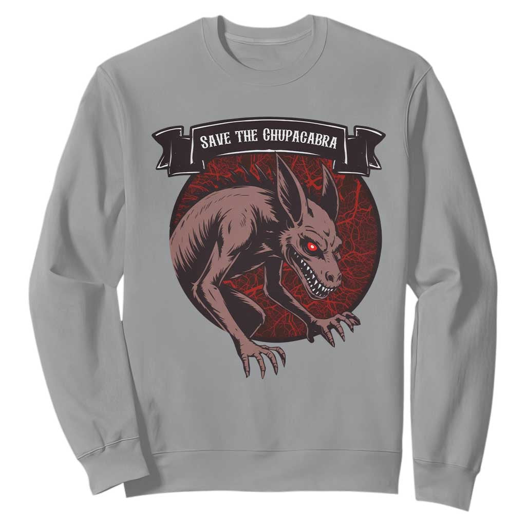 Chupacabra Sweatshirt Gothic Horror Save The Cryptid Gift TS12 Sport Gray Print Your Wear