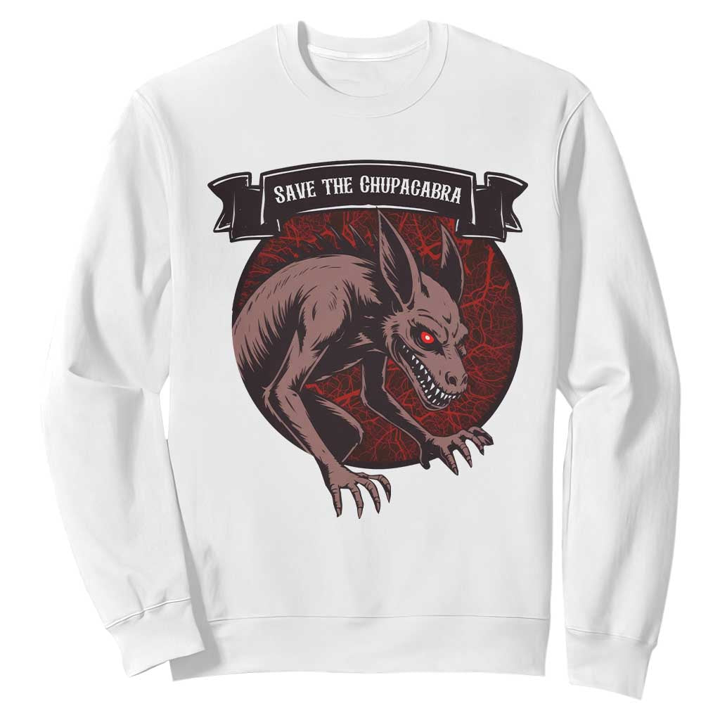 Chupacabra Sweatshirt Gothic Horror Save The Cryptid Gift TS12 White Print Your Wear