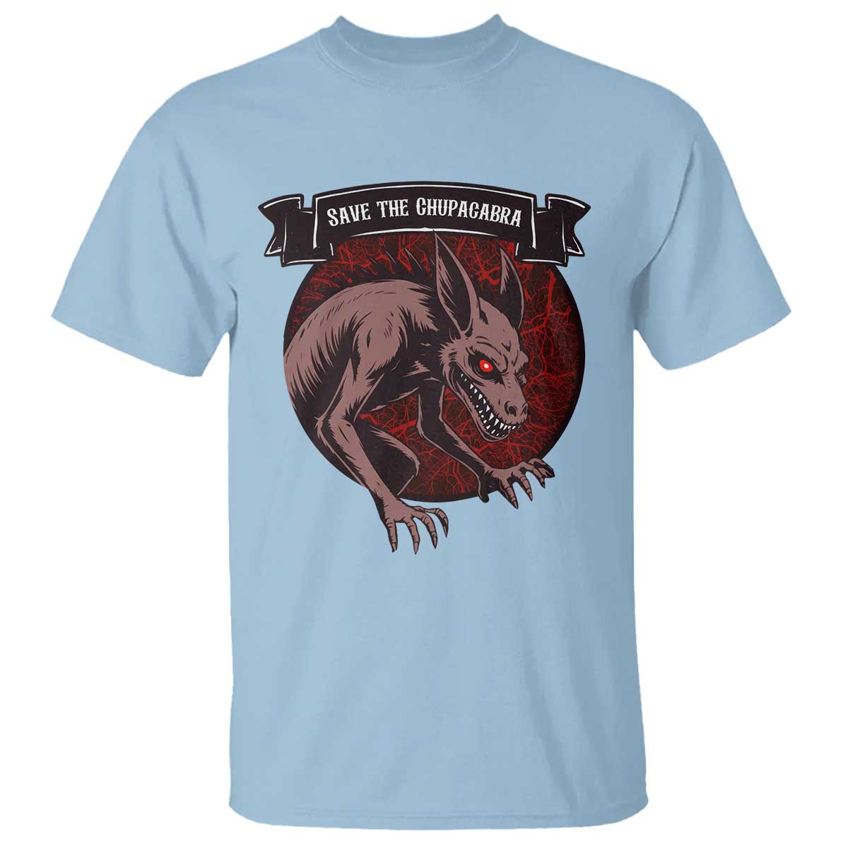 Chupacabra T Shirt Gothic Horror Save The Cryptid Gift TS12 Light Blue Print Your Wear