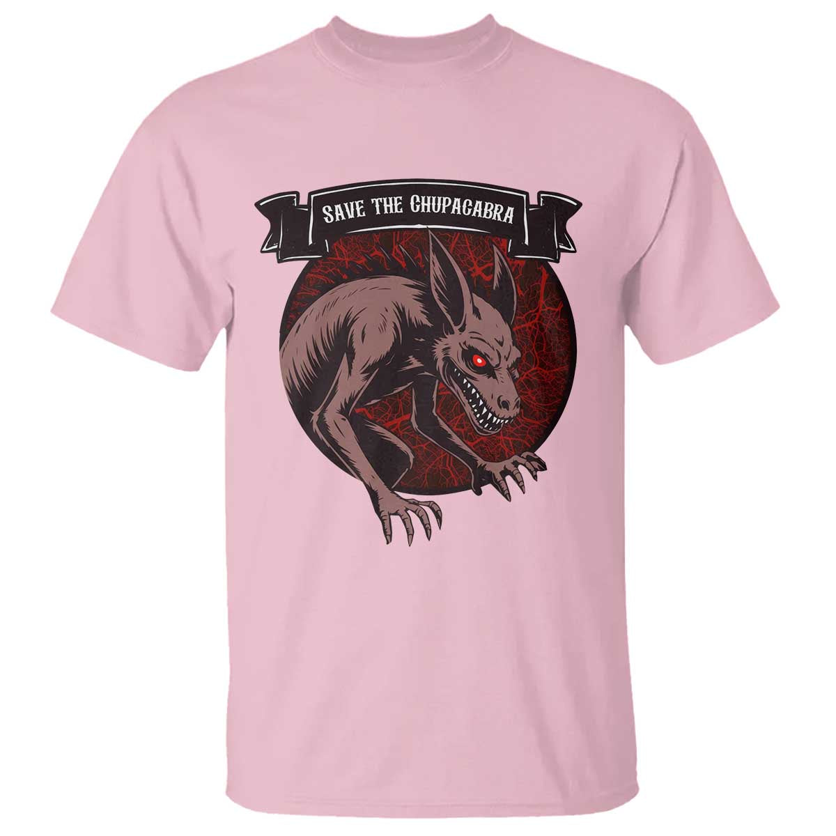 Chupacabra T Shirt Gothic Horror Save The Cryptid Gift TS12 Light Pink Print Your Wear